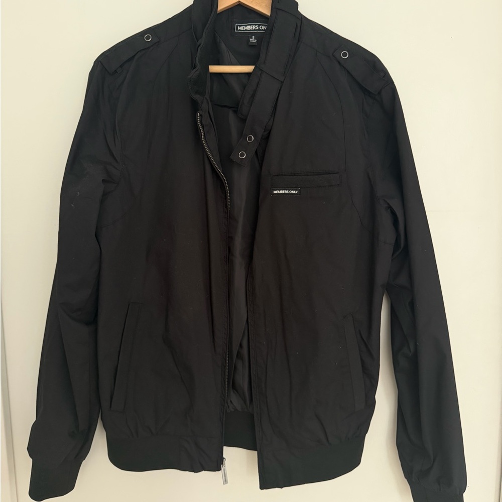 Members Only Classic Black Windbreaker